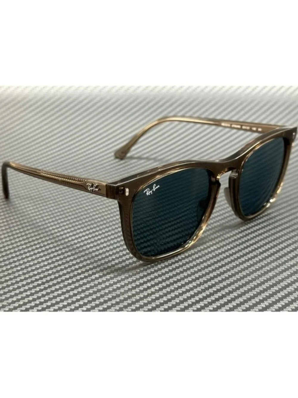 New Blue Men Transparent Brown Sunglasses 53-21-145